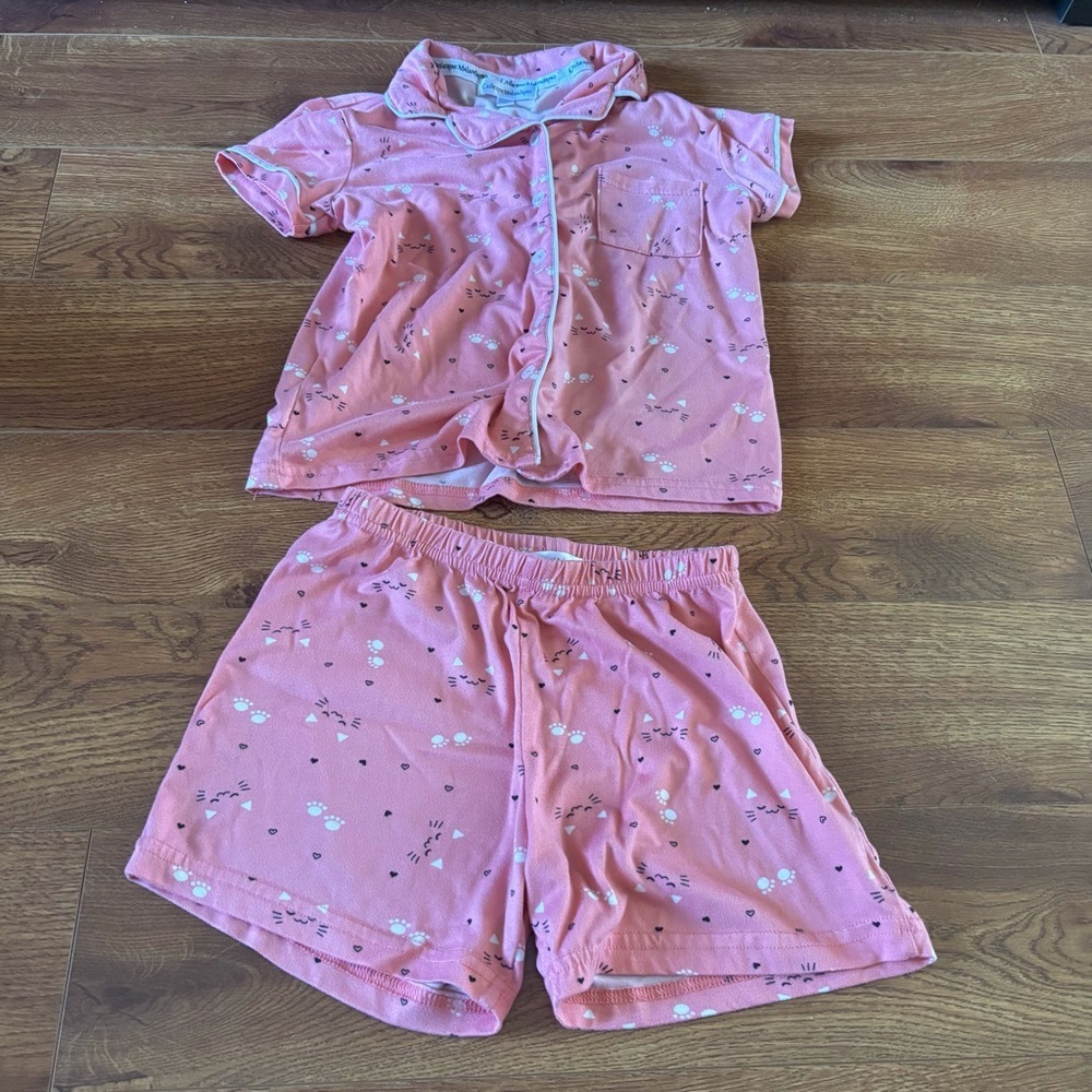 Catherine Malandrino pink cat PJ set in size 7/8